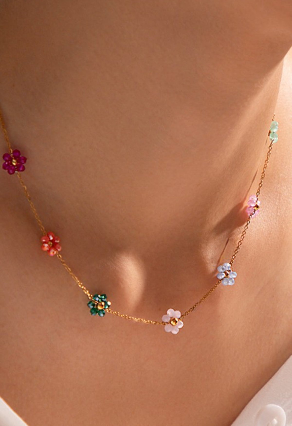 18K Non-Tarnish Stainless Multicolor Chain Necklace