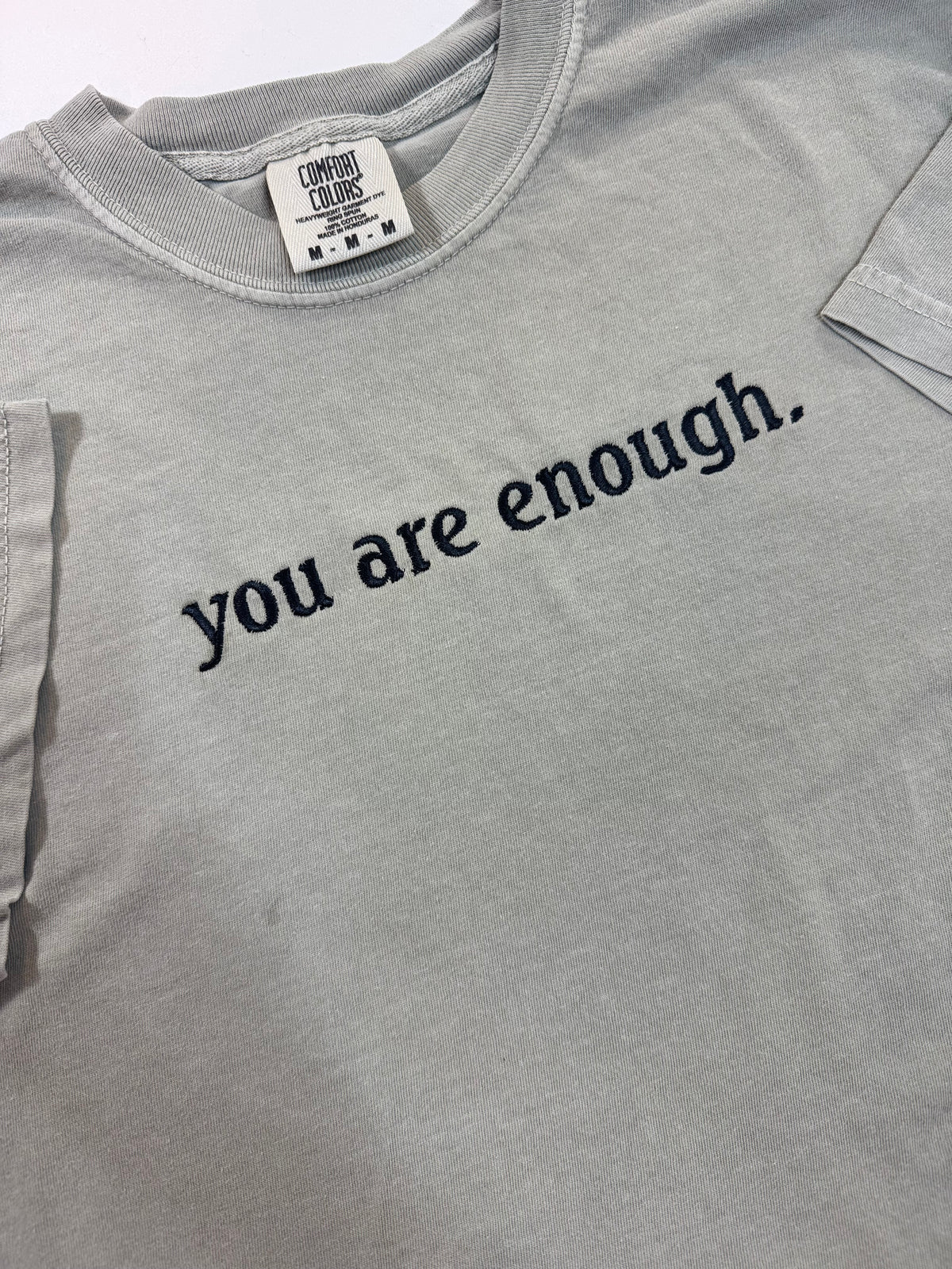you are enough Embroidered T-shirt