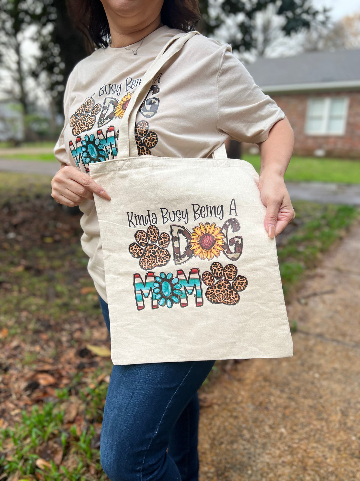 Dog Mom Kinda Busy Tote Bag