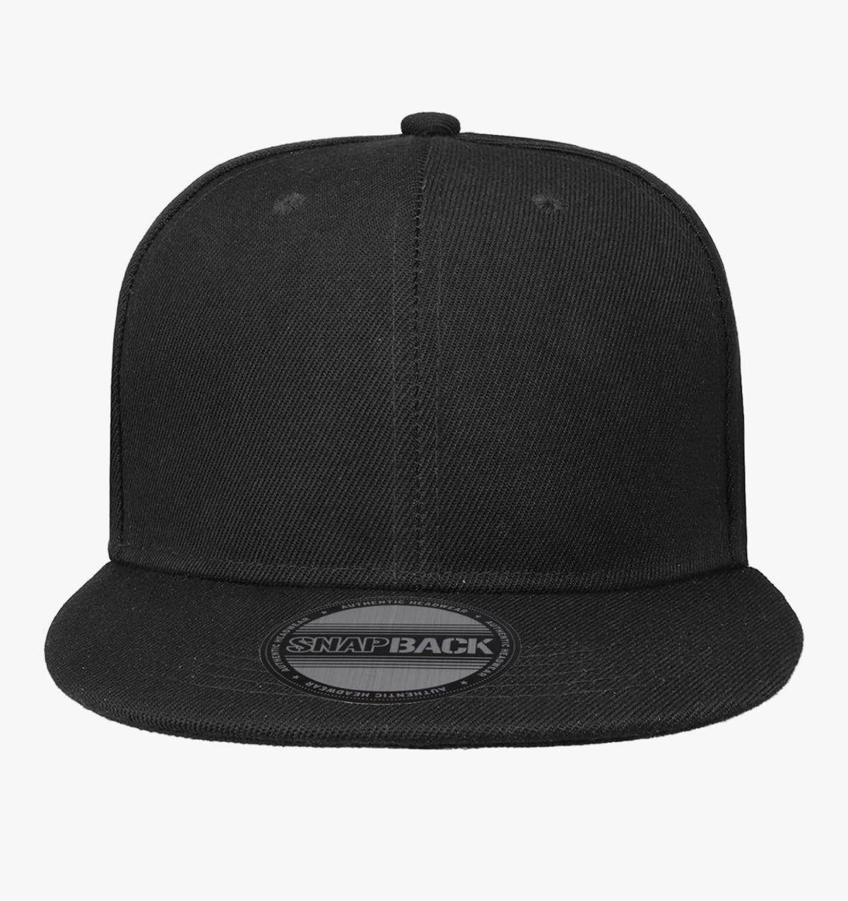 Black Flat Brim Adjustable Snapback Baseball Cap
