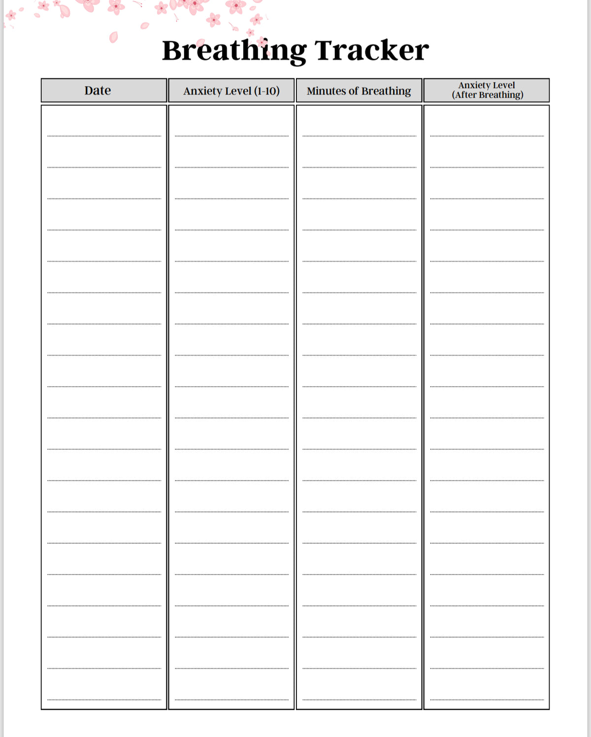 Anxiety Journal Template