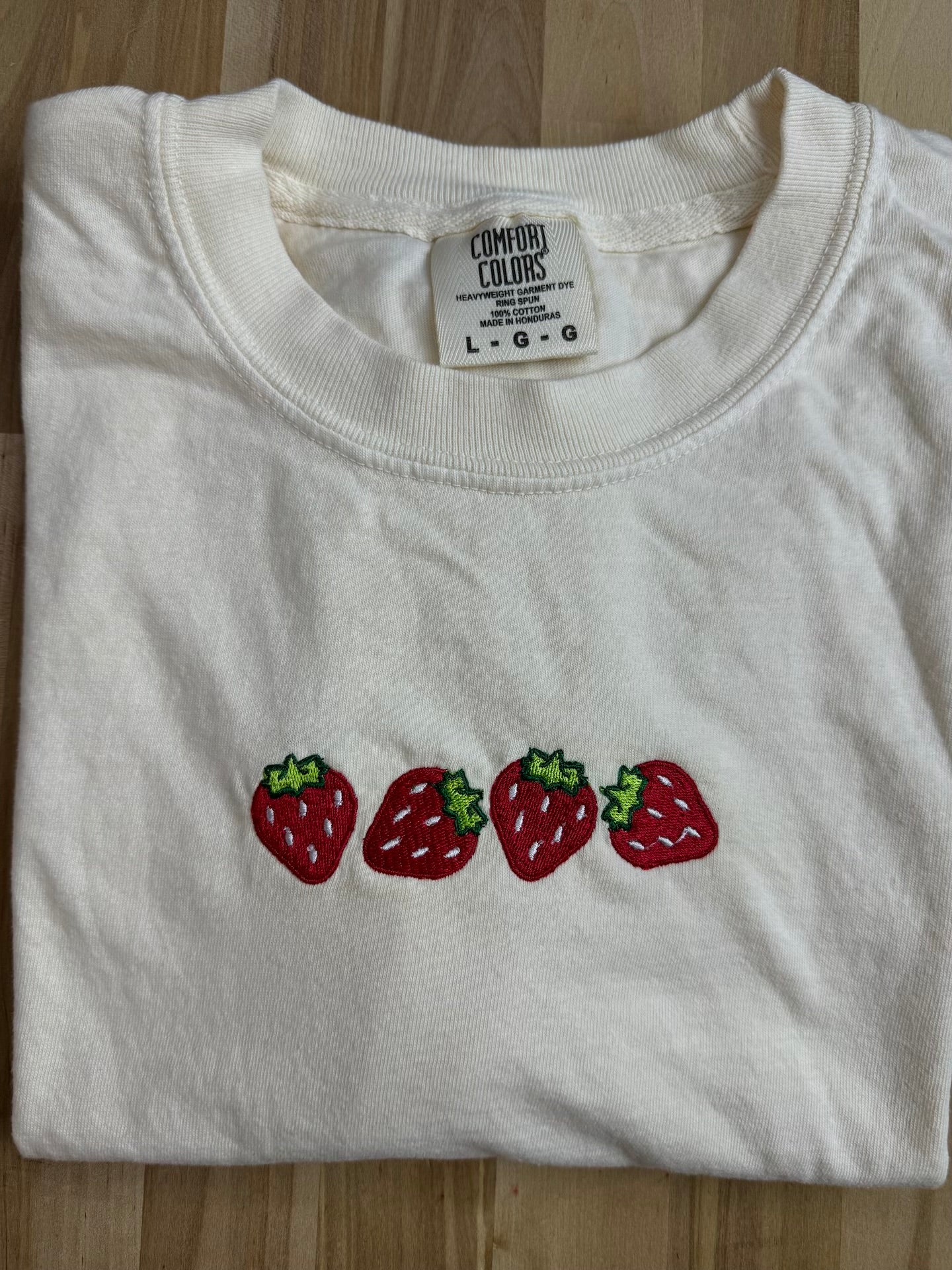 Strawberries Embroidered Comfort Colors T-Shirt