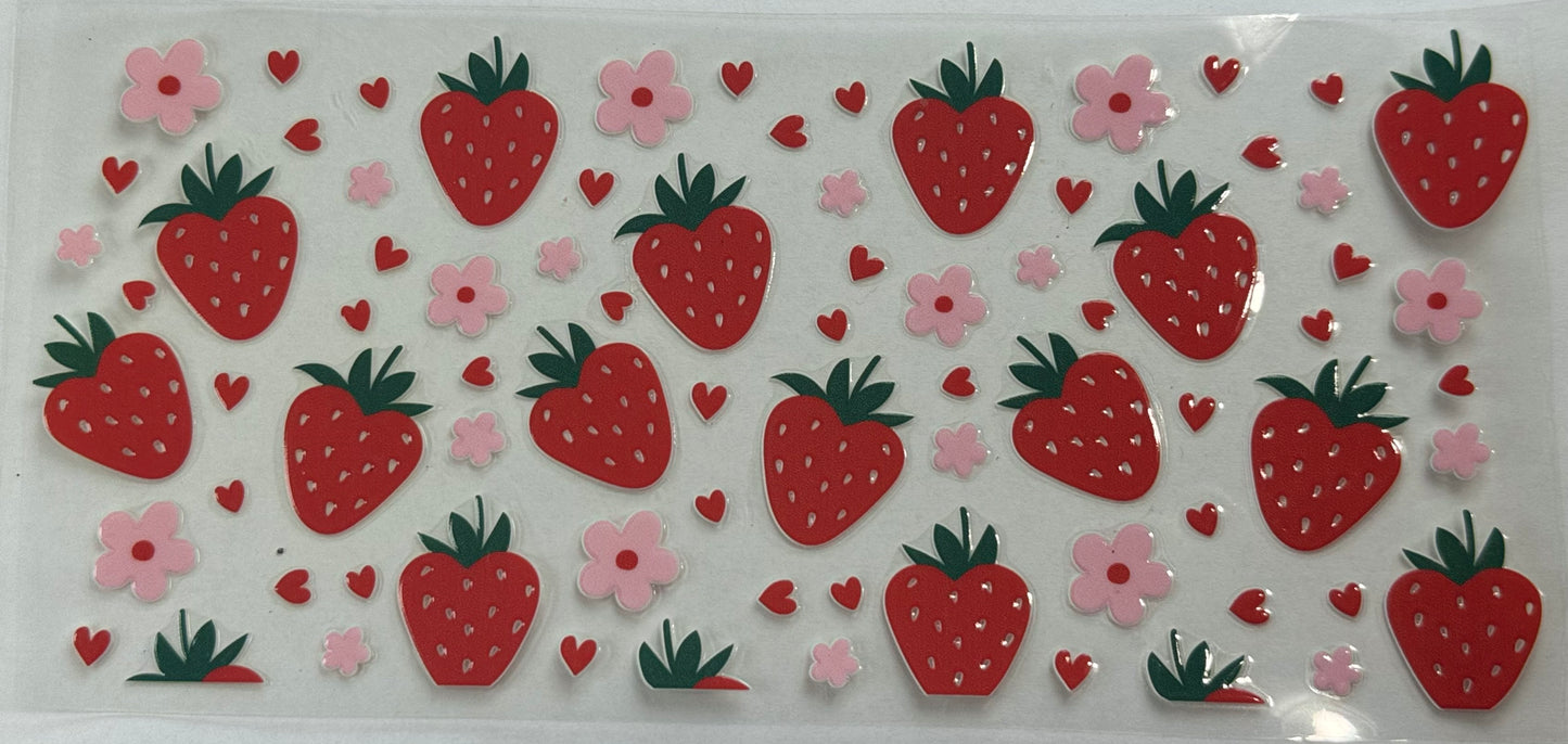 Strawberries with Cherry Blossom Flowers Decal